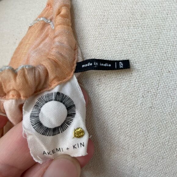 Anthropologie Akemi Kin Dress Peach Halter Empire Waist Swing Ikat XS - Picture 10 of 11